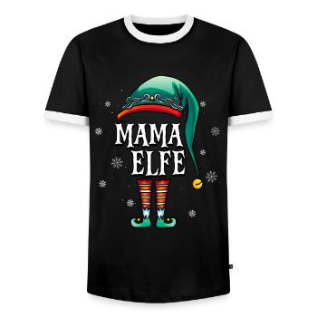 Weihnachten Mama Elf - Männer Kontrast-T-Shirt - Schwarz/Weiß - Vorne - AI Model Female 172 light (172cm) & AI Model Male 178 light (178cm)
