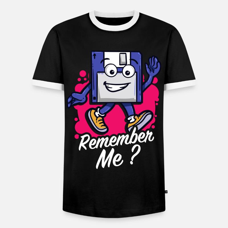 Programmer Retro-diskette Floppy disc - Men's Ringer Shirt - black/white