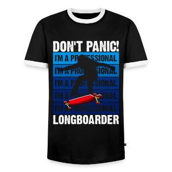 Lonagboarding Ich Bin Longboarder - Männer Kontrast-T-Shirt - Schwarz/Weiß - Vorne - AI Model Female 172 light (172cm) & AI Model Male 178 light (178cm)