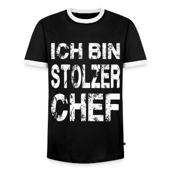 Ich Bin Stolzer Chef - Männer Kontrast-T-Shirt - Schwarz/Weiß - Vorne - AI Model Female 172 light (172cm) & AI Model Male 178 light (178cm)