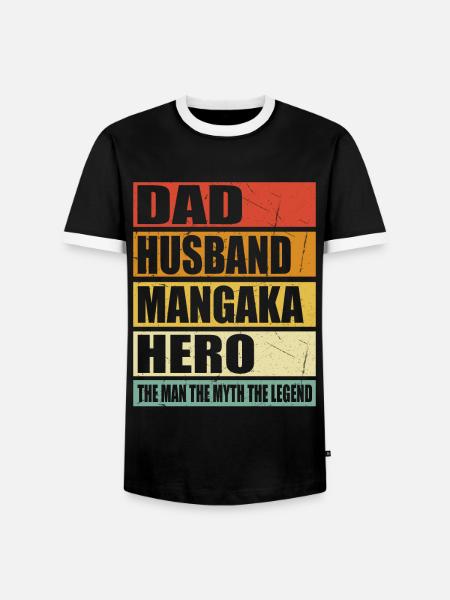 Vater Ehemann Mangaka Held - Männer Kontrast-T-Shirt - Schwarz/Weiß