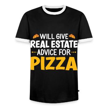 Real Estate Agent Broker Profession Real Estate - Men's Ringer Shirt - black/white - Front - AI Model Female 172 light (172cm) & AI Model Male 178 light (178cm)
