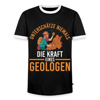 Geologie Fossiliensammler Fossilien Geologe - Männer Kontrast-T-Shirt - Schwarz/Weiß - Vorne - AI Model Female 172 light (172cm) & AI Model Male 178 light (178cm)
