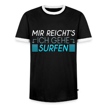 Surfen Spruch - Männer Kontrast-T-Shirt - Schwarz/Weiß - Vorne - AI Model Female 172 light (172cm) & AI Model Male 178 light (178cm)