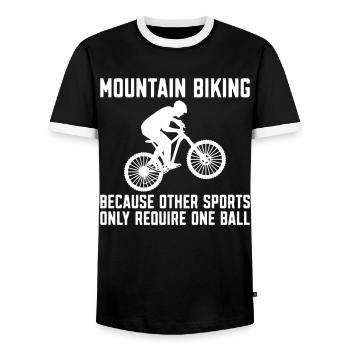 Enduro VTT VTT Équitation - T-shirt contrasté Homme - noir/blanc - Devant - AI Model Female 172 light (172cm) & AI Model Male 178 light (178cm)