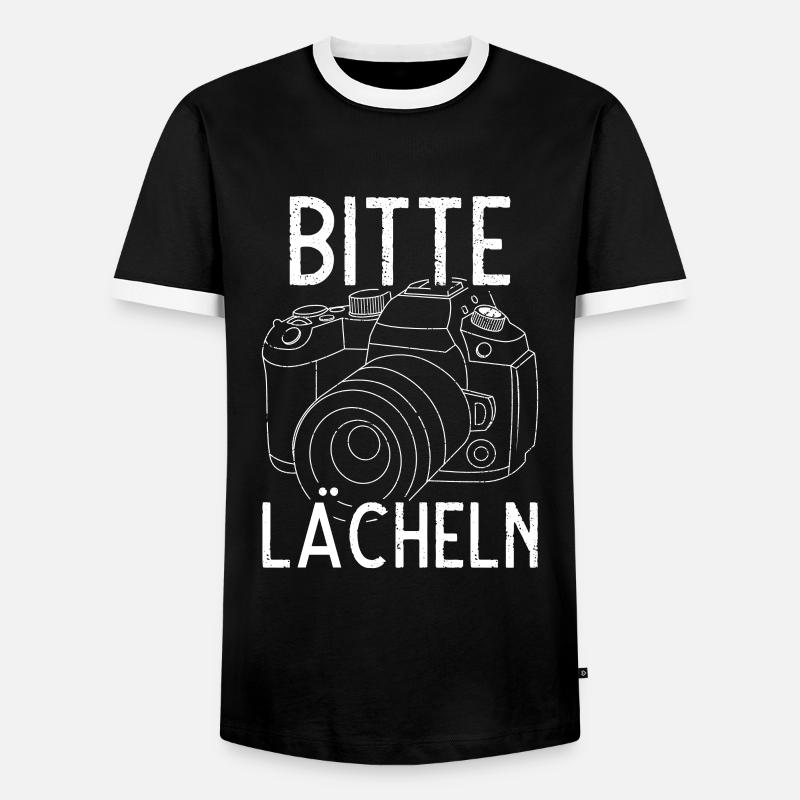 Bitte Lächeln - Männer Kontrast-T-Shirt - Schwarz/Weiß