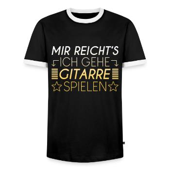 Gitarre Spruch - Männer Kontrast-T-Shirt - Schwarz/Weiß - Vorne - AI Model Female 172 light (172cm) & AI Model Male 178 light (178cm)