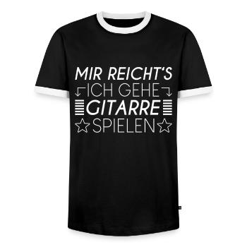 Gitarre Spruch - Männer Kontrast-T-Shirt - Schwarz/Weiß - Vorne - AI Model Female 172 light (172cm) & AI Model Male 178 light (178cm)