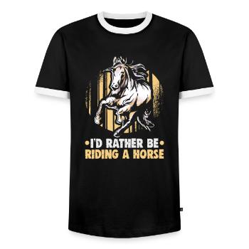 Design équestre et équestre pour les amoureux des chevaux - T-shirt contrasté Homme - noir/blanc - Devant - AI Model Female 172 light (172cm) & AI Model Male 178 light (178cm)