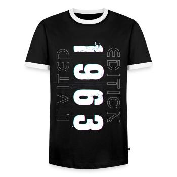 Édition Limitée Année de Naissance 1963 Cadeau Hommes - T-shirt contrasté Homme - noir/blanc - Devant - AI Model Female 172 light (172cm) & AI Model Male 178 light (178cm)