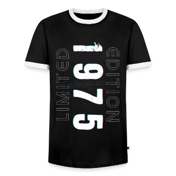 Limited Edition Year of Birth 1975 Gift Men - Men's Ringer Shirt - black/white - Front - AI Model Female 172 light (172cm) & AI Model Male 178 light (178cm)