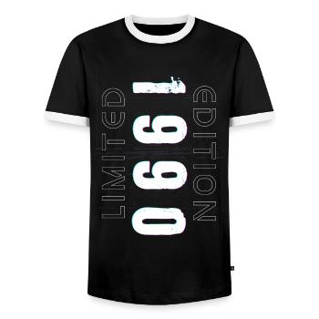 Limited Edition Geburtsjahr 1990 Geschenk Männer - Männer Kontrast-T-Shirt - Schwarz/Weiß - Vorne - AI Model Female 172 light (172cm) & AI Model Male 178 light (178cm)