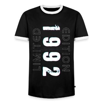 Limited Edition Year of Birth 1992 Gift Men - Men's Ringer Shirt - black/white - Front - AI Model Female 172 light (172cm) & AI Model Male 178 light (178cm)