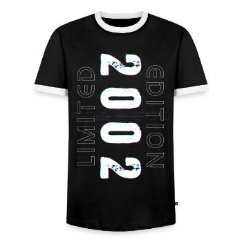 Limited Edition Year of Birth 2002 Gift Men - Men's Ringer Shirt - black/white - Front - AI Model Female 172 light (172cm) & AI Model Male 178 light (178cm)