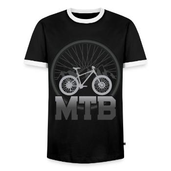 Enduro VTT VTT Équitation - T-shirt contrasté Homme - noir/blanc - Devant - AI Model Female 172 light (172cm) & AI Model Male 178 light (178cm)
