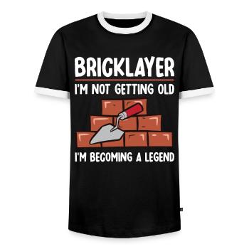 Maçon Drôle de dicton Travaux de chantier Cadeau - T-shirt contrasté Homme - noir/blanc - Devant - AI Model Female 172 light (172cm) & AI Model Male 178 light (178cm)