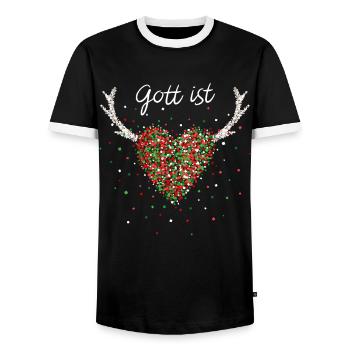 Gott ist Liebe Jesus Glaube Weihnachtszeit Advent - Männer Kontrast-T-Shirt - Schwarz/Weiß - Vorne - AI Model Female 172 light (172cm) & AI Model Male 178 light (178cm)