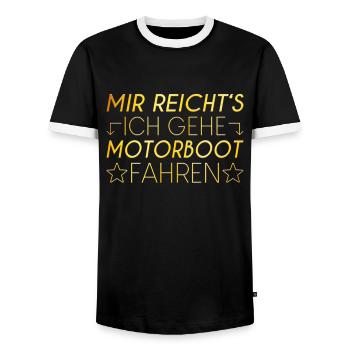 Motorboot Spruch - Männer Kontrast-T-Shirt - Schwarz/Weiß - Vorne - AI Model Female 172 light (172cm) & AI Model Male 178 light (178cm)