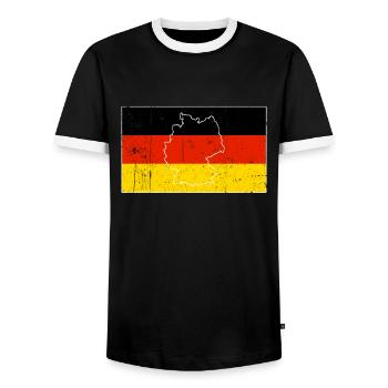 Germany Flag - Men's Ringer Shirt - black/white - Front - AI Model Female 172 light (172cm) & AI Model Male 178 light (178cm)