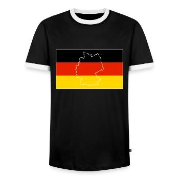 Germany Flag - Men's Ringer Shirt - black/white - Front - AI Model Female 172 light (172cm) & AI Model Male 178 light (178cm)