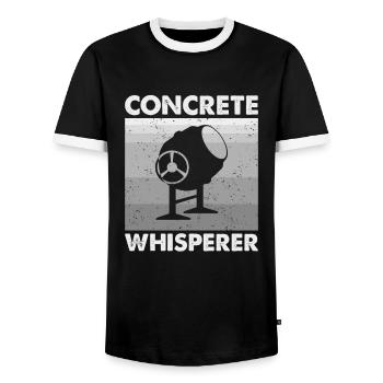 Concrete Whisperer, Lustiger Betonarbeiter - Männer Kontrast-T-Shirt - Schwarz/Weiß - Vorne - AI Model Female 172 light (172cm) & AI Model Male 178 light (178cm)