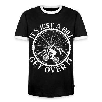 Enduro VTT VTT Équitation - T-shirt contrasté Homme - noir/blanc - Devant - AI Model Female 172 light (172cm) & AI Model Male 178 light (178cm)