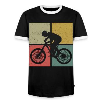 Enduro VTT VTT Équitation - T-shirt contrasté Homme - noir/blanc - Devant - AI Model Female 172 light (172cm) & AI Model Male 178 light (178cm)