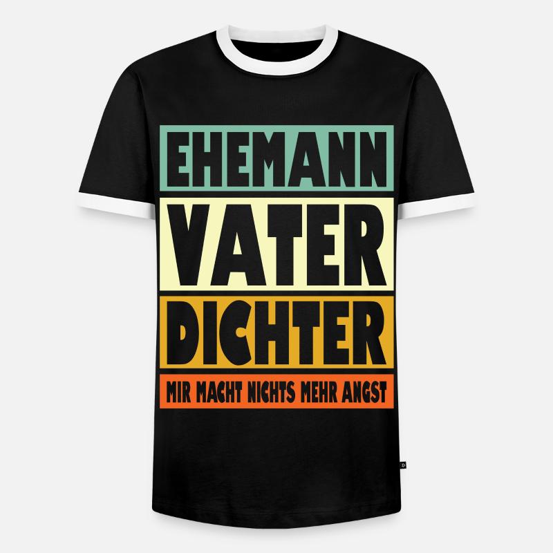 Dichter Vater Ehemann Held - Männer Kontrast-T-Shirt - Schwarz/Weiß