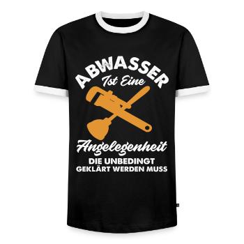 Klempner Abwasser Spruch Installateur - Männer Kontrast-T-Shirt - Schwarz/Weiß - Vorne - AI Model Female 172 light (172cm) & AI Model Male 178 light (178cm)
