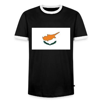 Cyprus Flag - Men's Ringer Shirt - black/white - Front - AI Model Female 172 light (172cm) & AI Model Male 178 light (178cm)