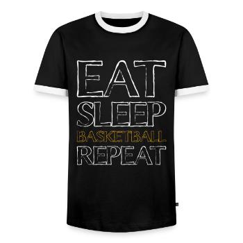 Basketball Nourriture Sommeil - T-shirt contrasté Homme - noir/blanc - Devant - AI Model Female 172 light (172cm) & AI Model Male 178 light (178cm)