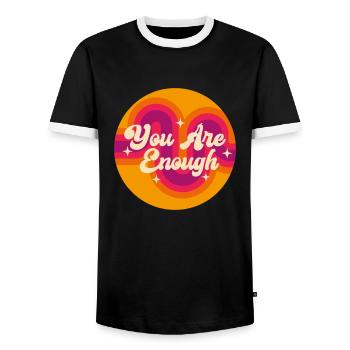 Vous êtes assez, la santé mentale - T-shirt contrasté Homme - noir/blanc - Devant - AI Model Female 172 light (172cm) & AI Model Male 178 light (178cm)