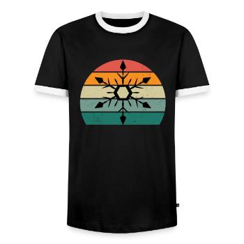 weihnachtsmann heilige nacht stille weihnachten - Männer Kontrast-T-Shirt - Schwarz/Weiß - Vorne - AI Model Female 172 light (172cm) & AI Model Male 178 light (178cm)