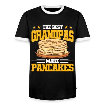Pfannkuchen Liebhaber Geschenk Pfannkuchen Spruch - Männer Kontrast-T-Shirt - Schwarz/Weiß - Vorne - AI Model Female 172 light (172cm) & AI Model Male 178 light (178cm)