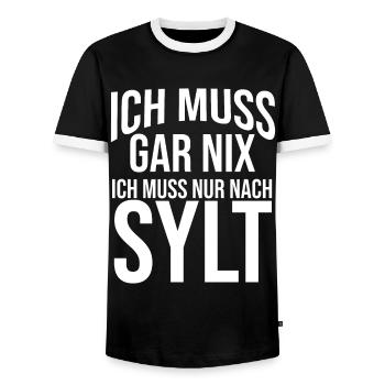 Nordsee Sylt - Männer Kontrast-T-Shirt - Schwarz/Weiß - Vorne - AI Model Female 172 light (172cm) & AI Model Male 178 light (178cm)