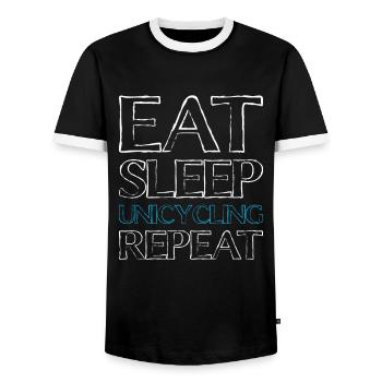 Manger Sleep Unicycle - T-shirt contrasté Homme - noir/blanc - Devant - AI Model Female 172 light (172cm) & AI Model Male 178 light (178cm)