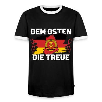 Allemagne de l’Est Tshirt Hommes Ossi Dresde NVA RDA - T-shirt contrasté Homme - noir/blanc - Devant - AI Model Female 172 light (172cm) & AI Model Male 178 light (178cm)