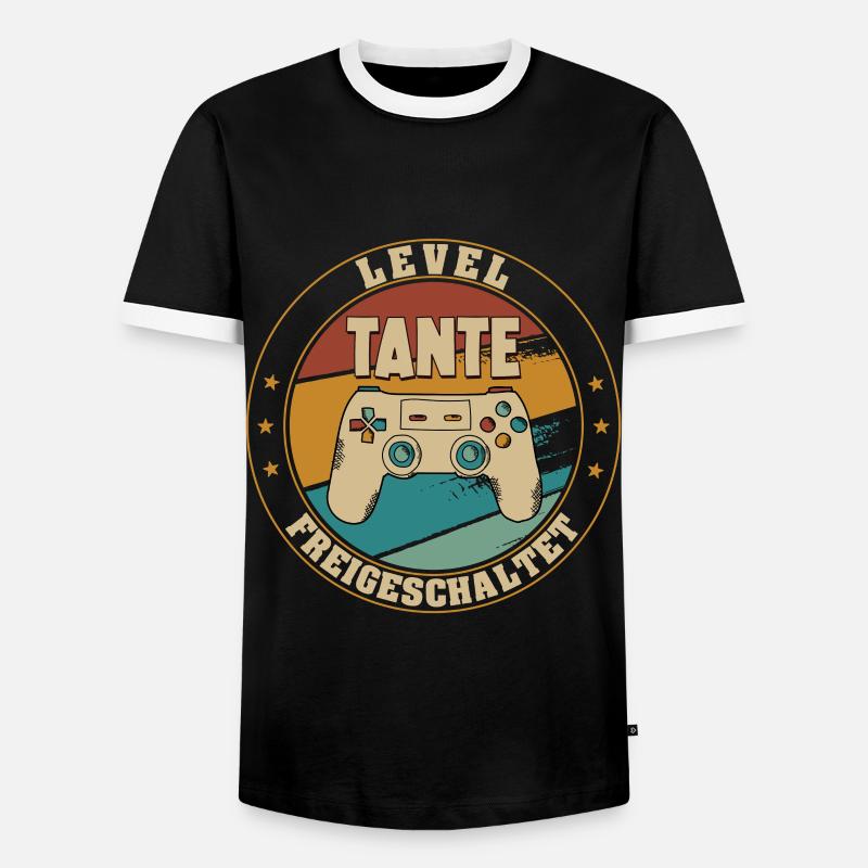 Tante Level Loading 2022 Schwangerschaft - Männer Kontrast-T-Shirt - Schwarz/Weiß