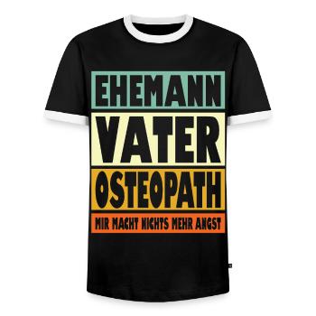 Osteopath Vater Ehemann Held - Männer Kontrast-T-Shirt - Schwarz/Weiß - Vorne - AI Model Female 172 light (172cm) & AI Model Male 178 light (178cm)