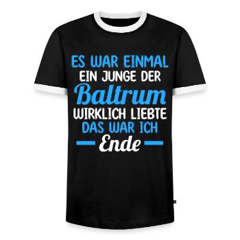 Nordsee Baltrum - Männer Kontrast-T-Shirt - Schwarz/Weiß - Vorne - AI Model Female 172 light (172cm) & AI Model Male 178 light (178cm)