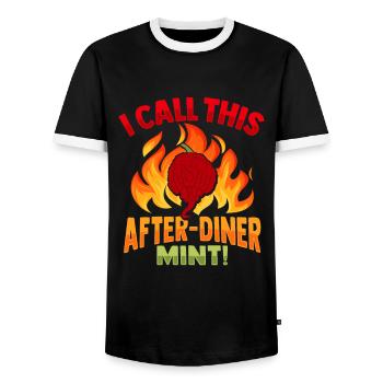 Ich nenne das Chili Minze Design - Männer Kontrast-T-Shirt - Schwarz/Weiß - Vorne - AI Model Female 172 light (172cm) & AI Model Male 178 light (178cm)