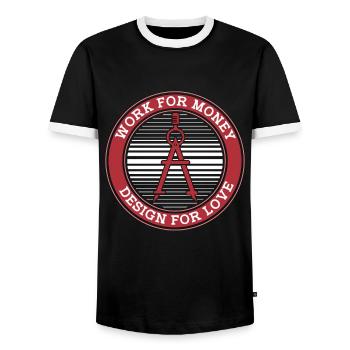 Architectes Architectes Travailler Pour l’Argent Architecture - T-shirt contrasté Homme - noir/blanc - Devant - AI Model Female 172 light (172cm) & AI Model Male 178 light (178cm)