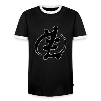 Egypt Ancient symbol God - Men's Ringer Shirt - black/white - Front - AI Model Female 172 light (172cm) & AI Model Male 178 light (178cm)