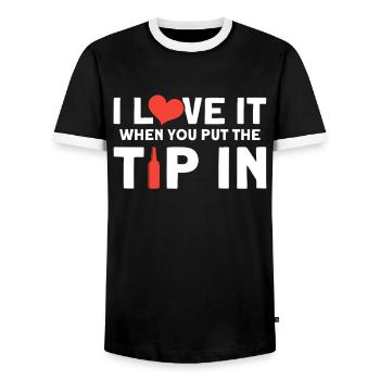 Bartender Gift Mixologist Saying Bar - Men's Ringer Shirt - black/white - Front - AI Model Female 172 light (172cm) & AI Model Male 178 light (178cm)