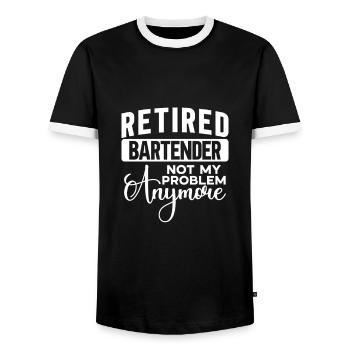 Bartender Gift Mixologist Saying Bar - Men's Ringer Shirt - black/white - Front - AI Model Female 172 light (172cm) & AI Model Male 178 light (178cm)