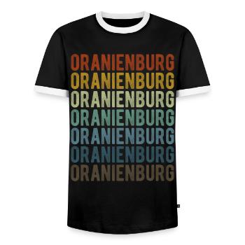 Oranienburg Stadt Retro Vintage - Männer Kontrast-T-Shirt - Schwarz/Weiß - Vorne - AI Model Female 172 light (172cm) & AI Model Male 178 light (178cm)