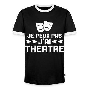 Je Peux Pas J'ai Théâtre Humour Cadeau - T-shirt contrasté Homme - noir/blanc - Devant - AI Model Female 172 light (172cm) & AI Model Male 178 light (178cm)