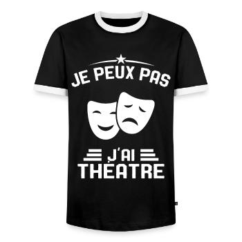 Je Peux Pas J'ai Théâtre Humour Cadeau - T-shirt contrasté Homme - noir/blanc - Devant - AI Model Female 172 light (172cm) & AI Model Male 178 light (178cm)