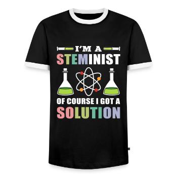 I'm A Steminis Of Course I Got A Solution - Men's Ringer Shirt - black/white - Front - AI Model Female 172 light (172cm) & AI Model Male 178 light (178cm)