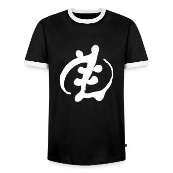 Egypt Ancient symbol God - Men's Ringer Shirt - black/white - Front - AI Model Female 172 light (172cm) & AI Model Male 178 light (178cm)
